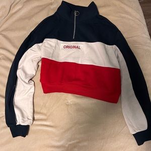 Divided Original Striped Crop Sweatshirt